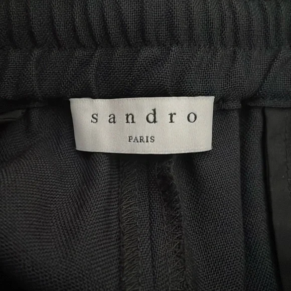 Sandro Black Dress Pants Elegant Straight-Cut Design - Picture 2 of 15